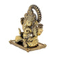 Fine Brass Ganesha Brass Statue Idol for Home Decor Office Mandir | Height : 4 inch