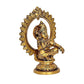 Brass Seated Lord Swami Ayyappan Ayyappa Statue Idol, Height 5.5 inch