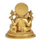 Brass Lord Ganesha Religious Statue Idol Ganesh Murti Home Decor Office Puja Mandir (Height 7.5 Inch)