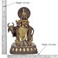 Brass Lord Krishna with Cow Idol Figurine Sculpture Playing Flute Statue Decorative Showpiece, (Height 10 Inch)