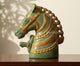 AONA Brass Horse Head Statue with Stone Work