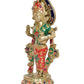 Brass Radha Idol Statue Radha Rani Murti Sculpture for Home Office Pooja Mandir Decor (Height 12 inch)