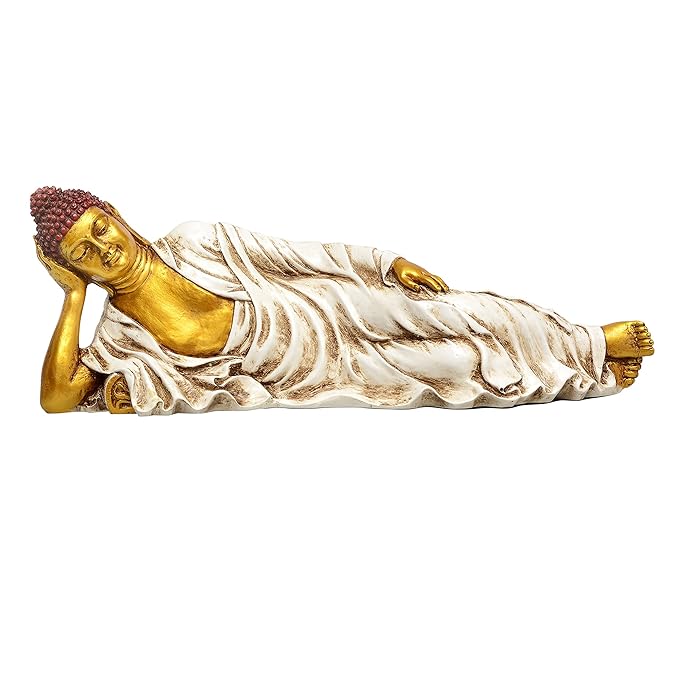 Polyresin Reclining Buddha Idol (Width: 12 Inches) Craft Detail