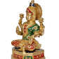 Brass Lakshmi Statue - Goddess Laxmi Idol for Home Decor and Pooja - Hindu Goddess of Wealth Figurine (Height 13 Inch)