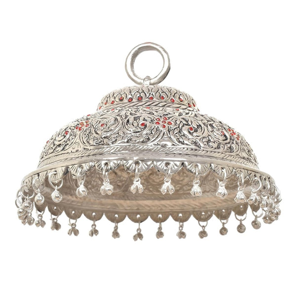 Metal Silver Carved Chattar (Height : 5.5 Inch) Mandir Setting