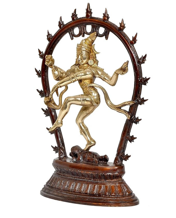Brass Natraj Lord Shiva Dancing Natraj Brassl Idol Statues Height: 12 inch Study Setting
