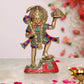 Brass Hanuman JI with Mountain Statue Idol Sculpture Statue Home Decor (Height: 9 Inch)