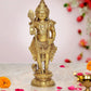 Brass Standing Lord Kartikeya Murugan Murti for Home Decor Pooja Mandir Decorative Showpiece Brass Murti (Height 11 Inch)