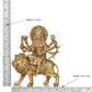 Brass Durga Maa with Lion Idol Hindu Goddess Sherawali MATA Murti MATA Rani Statue Figurine Home Temple (Height: 8 Inch)