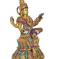 Brass Saraswati Seated on Lotus - Handcrafted Hindu Goddess Saraswati Idol for Home Decor and Pooja (Height 14 Inch)