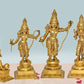 Ram Darbar with Sita Lakshman Hanuman Brass Statue in Golden Finish Home Puja Bhagwan Idol Murti for Mandir Temple, Height 23 inch