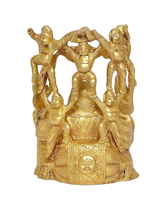 Brass The Laughing Buddha for Home Decor Decoration(Height: 8 Inch)