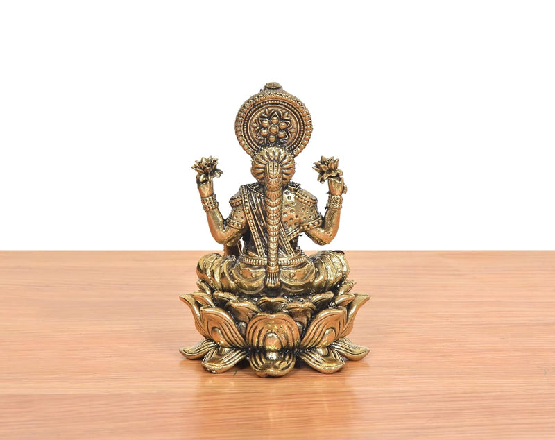 Bronze Goddess Lakshmi Idol Sitting (Height 4 Inch)