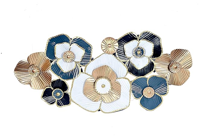 Iron Floral Zara Wall Mounted Hanging Art Decor (Height: 20 inches)