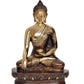 Brass Dhyan Mudra Buddha Statue - Handcrafted Spiritual Decor for Home and Office Decor - Meditating Buddha Idol (Height 9 Inch)