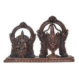 Venkateshwara and Padmavathi devi idol statues on ornate temple pedestal