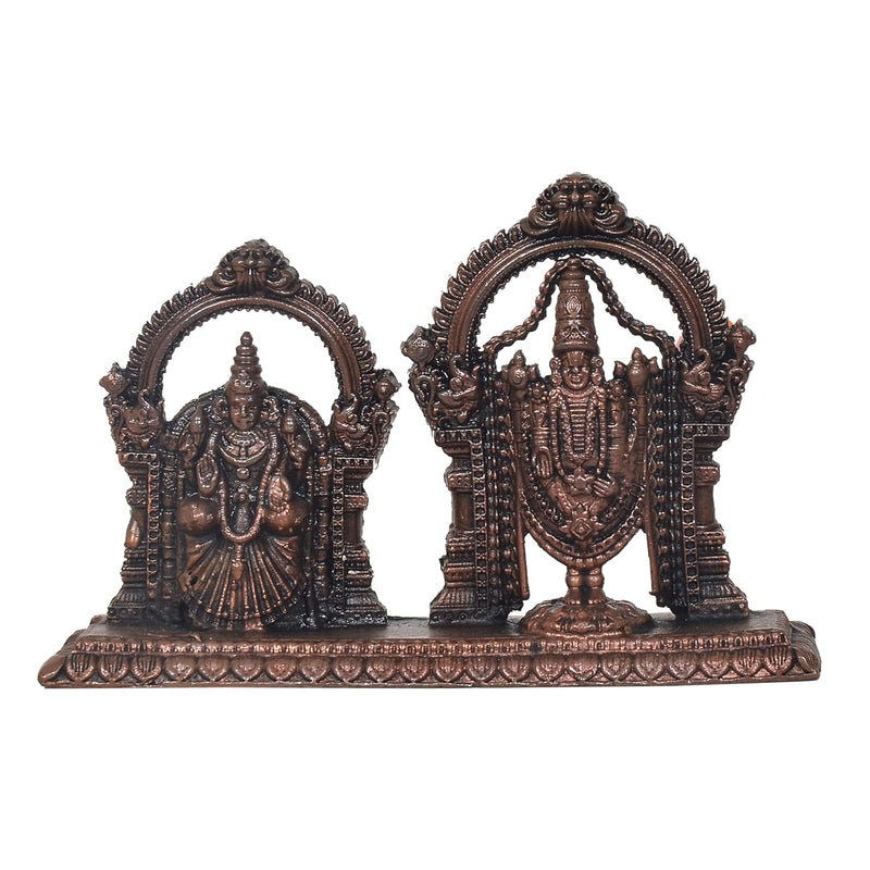 Copper Tirupati Balaji Lakshmi Venkateshwara Laxmi Idol Statue for Home Temple and Spiritual Decor (Height 3 Inch)