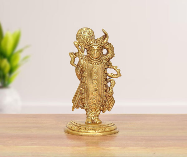 Brass Shreenathji Statue (Height :5.5 inch)