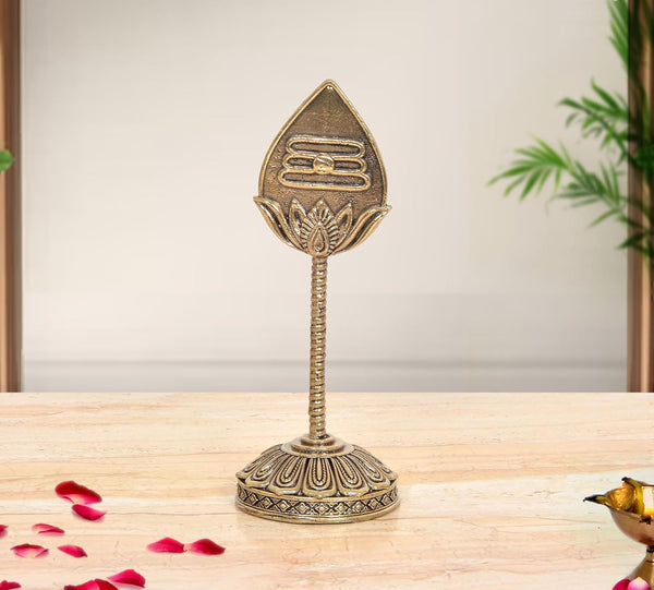 Superfine Brass Lord Karttikeya Murugan Vel with Base Idol (Height 6 Inch)