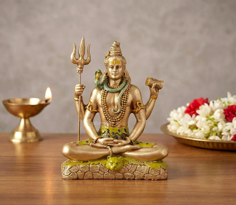 Resin Lord Shiva Sculpture for Car Dashboard (Height : 6 Inch)