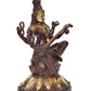 Brass Saraswati Seated on Lotus - Handcrafted Hindu Goddess Saraswati Idol for Home Decor and Pooja (Height 10 Inch)