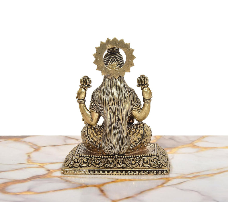 Bronze Lakshmi Ganesh Statue (Height: 5 Inches)