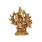 Brass Ganesha with Riddhi and Siddhi Idol - Hindu Deity Statue for Home Temple (Height : 3 inch)