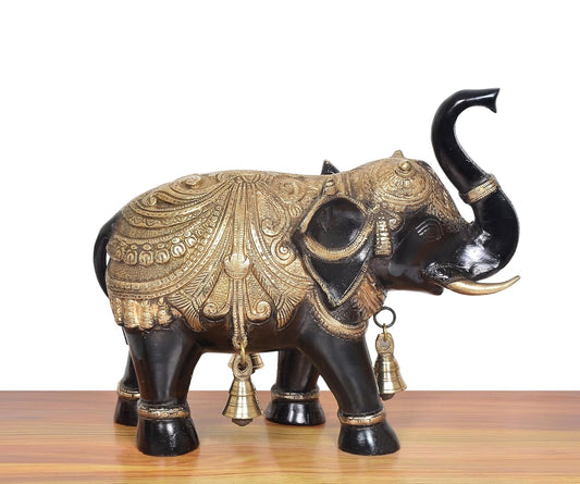 Brass Elephant Figurine (Height :12 inch)