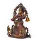 Brass Goddess Saraswati Sitting On Swan Devi of Study Maa Saraswati for Home Decor Office Mandir Pooja (Height: 8 Inch)