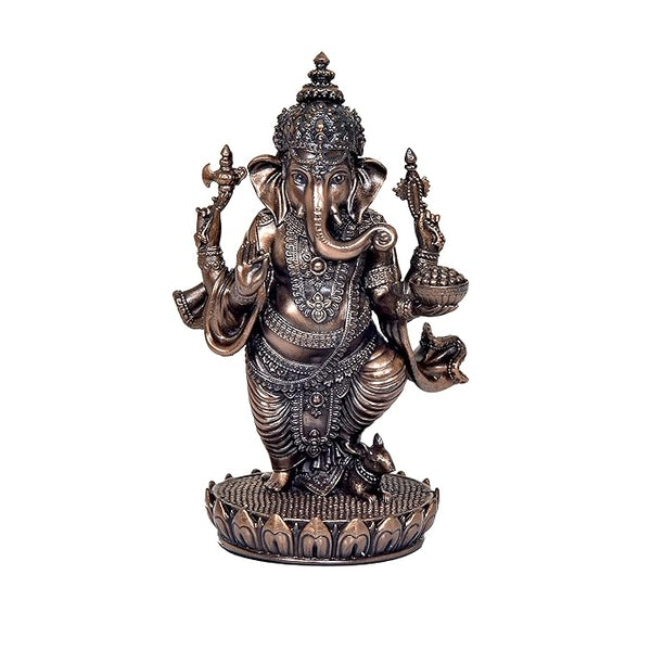 Resin Lord Ganesha Idol Figurine for Home Pooja Room Diwali Decoration (5 Inches)