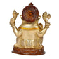 Brass Lord Ganesha Idol Statue Decorative Sculpture for Home Decor Office Mandir Pooja Showpiece (Height 8 Inch)