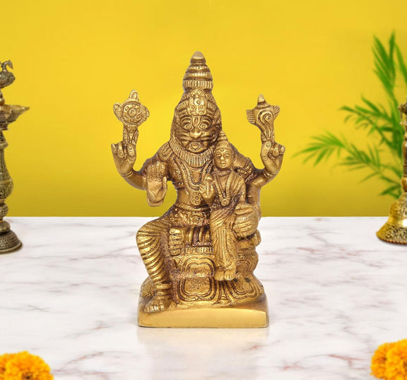 AONA Brass Lakshmi-Narasimha Idol 