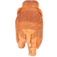 Elephant Wooden Statue in Trunk Down Pose for Home Decor | Height : 4 inches (Medium, 1)