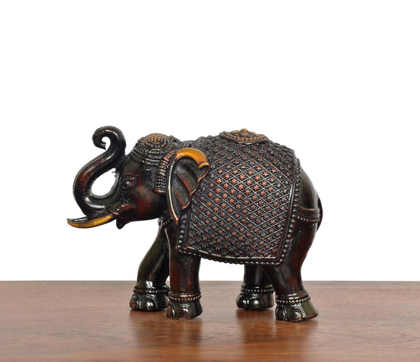 Superfine Brass Elephant Figurine Best gifts (Brown) Type 2 Study Setting