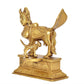 Brass Kamadhenu Cow with Wings | for Pooja Home Decor Mandir | (Height 7 Inch)