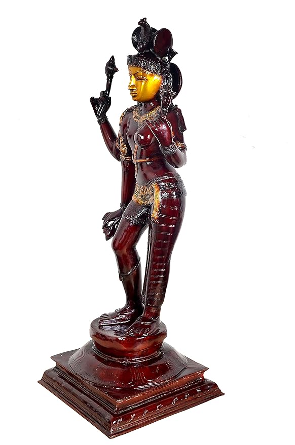 Brass Ardhanarishvara | Ardhnarishwar Statue | Ardhnari | Shiv Parvati Double Avatar | Shiv Parvathi Idol | Lord Shiva and Parwathi Statue | Ardhanarishvara (Brass, 90 CM)