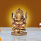 Resin Ganesha on Shankh Decorative for Home Decor Temple Pooja Mandir,Showpiece (Height: 3 Inch)