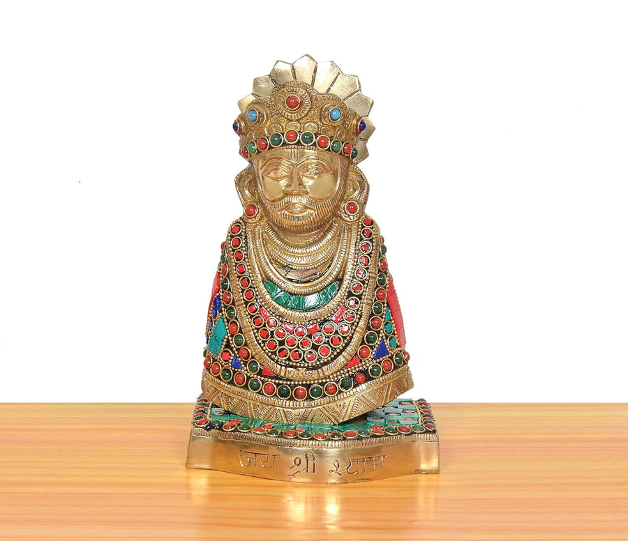 Brass Baba Khatu Shyam ji Idol (Height: 8 Inch) Craft Detail
