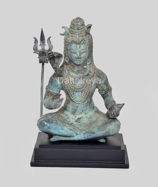 AONA Bronze Lord Shiva in Blessing Posture Statue 