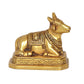 Brass Shiva Seated Nandi Statue Nandi Bull for Shiv Temple Showpiece Home Pooja (Height: 3 Inch)