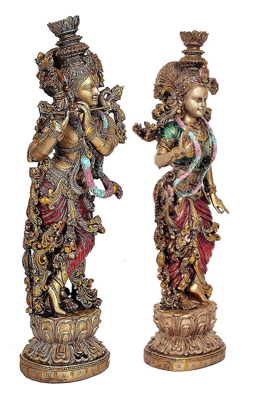 Resin Radha Krishna Statue (Height 14 inches)