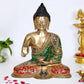 Brass Buddha Statue - Handcrafted Spiritual Decor for Home and Office - Meditating Buddha Idol (Height 17 Inch)