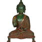 Brass Lord Buddha Idol Statue Sculpture Gift Item Green Height 9 Inches