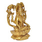 Brass Lakshmi Idol Laxmi Goddess Lakshmi Sitting Statue for The Puja Temple at Home Decor Office (Height: 7 Inch)