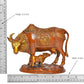 Brass Kamdhenu Cow with Calf for Home Decor Pooja Mandir Temple Office Decorative Showpiece Statue (Height: 6.5 Inch)