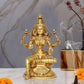 Brass Lakshmi Idol Laxmi Goddess Lakshmi Sitting Statue for The Puja Temple at Home Decor Office (Height: 8 Inch)