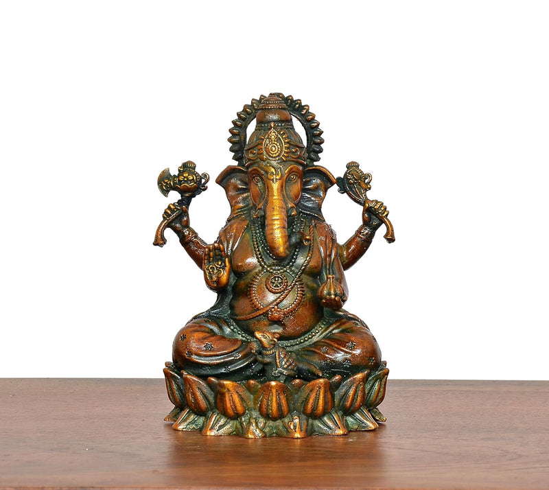 Bronze Lord Ganesha Idol (Height: 5 Inch)