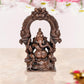 Copper Lord Ganesha Ganpati Idol Vinayak Religious Statue Copper Murti Multicolor (Height 4 Inch)