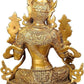 White Tara Devi Idol Statue Brass Tibetan Goddess Yin Kwan Sculpture Height 12 Inches