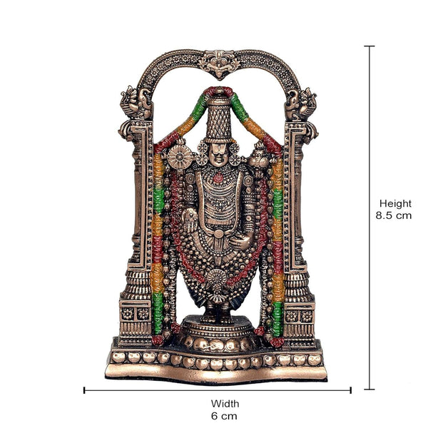 Polyresin TIRUPATI Balaji Sculpture (Height 3 inches) Study Setting